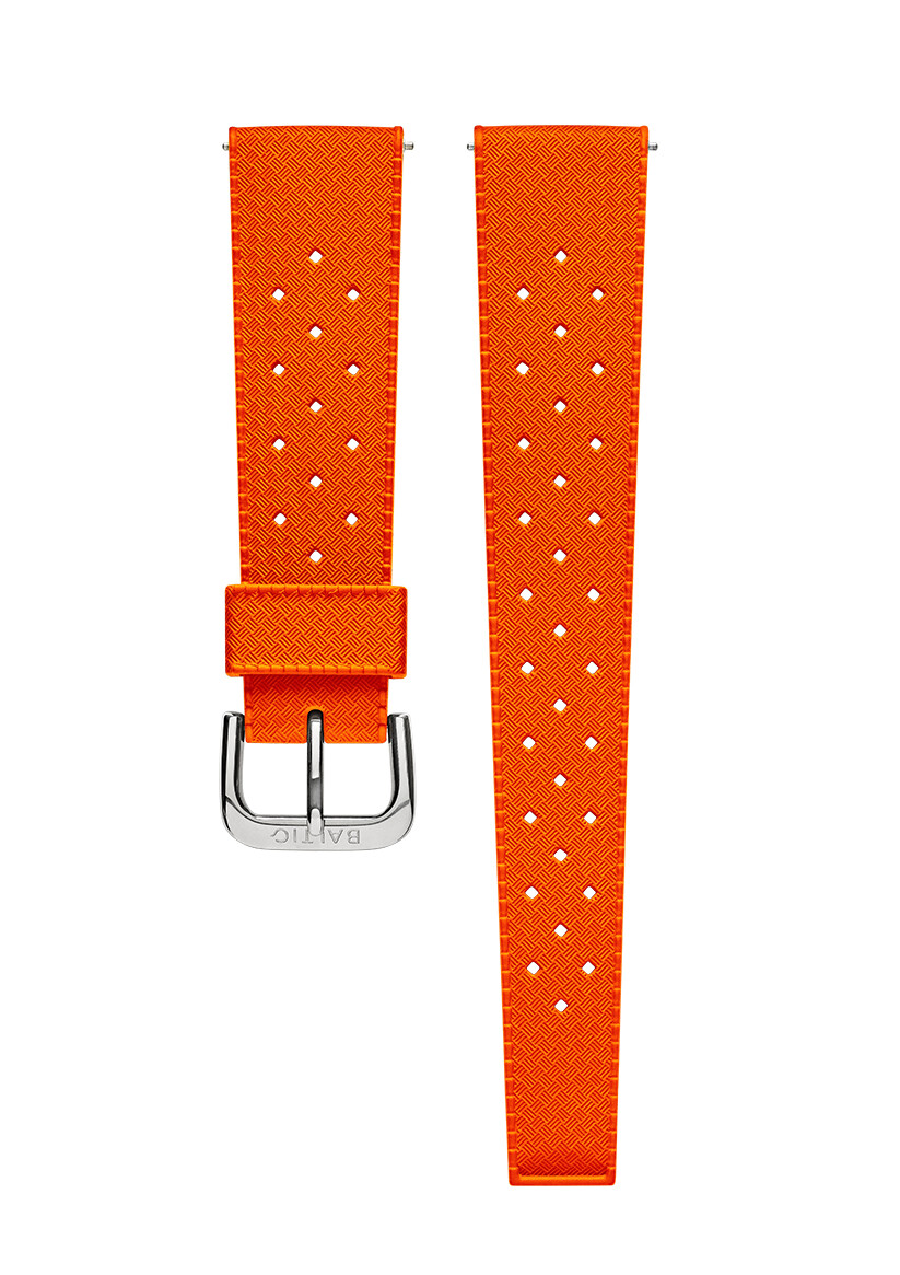 orangefarbenes fkm-kautschukarmband – baltic watches